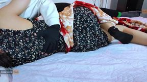 Mamanhijab gets a hot creampie from her stepson in real life