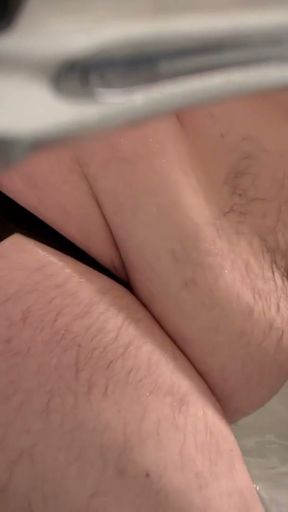 Hairy Fat Chub plays in tub wearing Jockstrap   Clip 1