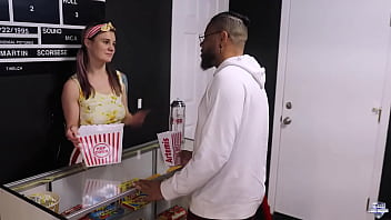 Ray Ray gets ass fucked by 3 guys in a movie theater