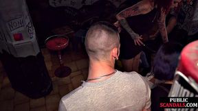 Mouthgagged naughty babe fucked in public