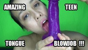 BLOWJOB TONGUE FETISH LICKING SO MUCH A PURPLE DILDO SWEET TEEN PUCCA KIP10K SD MP4