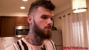 Erica Cherry's tight pussy gets pounded while swallowing her own cream while getting her ass drilled by Hatler Gurius