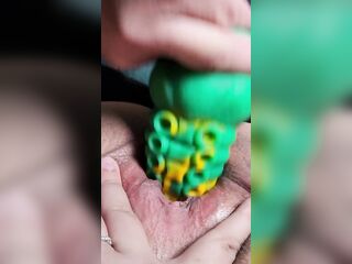 Downstairs neighbor making creamy mess of my cunt with