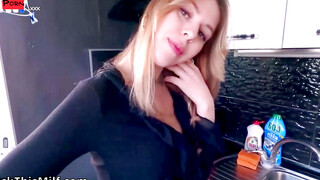 Russian Bombshell Stranded in the Bathroom, Ends Up in a Sticky Situation