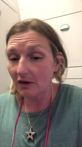 Huge Piss on Plane After Holding It for Four Hours!