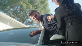 LUXEPLAYHOUSE Sexually Talented Duo Anna Claire Clouds And Daisy Fuentes Share One Lucky Guy Outdoors