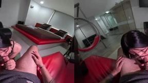 Latina POV Blowjob Lingerie Glasses, 3D Video Spatial SBS