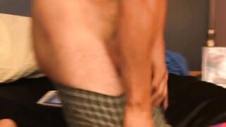 Hairiest Young Gay Thrusting Into Toy - Anal Play with Dildo & Facial