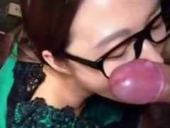 Nerdy Asian Amateur Swallows First Load