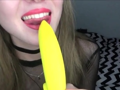 Peas And Pies Banana Sucking Sensual ASMR Video