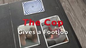 Cop gives Pantyhose Footjob