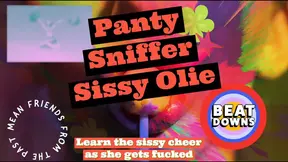 Panty Sniffer Sissy Olie Learns a cheer to use when things get horny and kinky