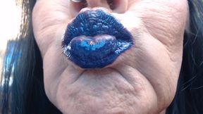 Blue purple lip wand closeup duck
