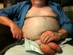 Hairy Grandpa Bear Fondling His Cock