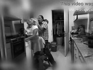 This bastard screwed the cleaning lady, but it was all caught on camera