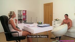 New Female Agents First Casting: Shy Stud Turns Sexual Dynamo (full Video)