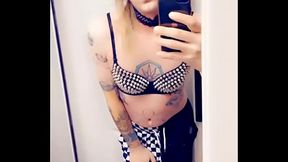 Sexy Rocker showing her body