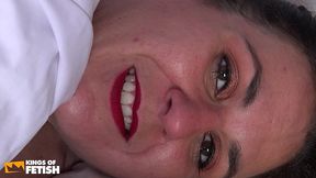 brunette patient pisses after getting deep anal fuck from her older doctor