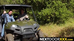 NextDoorXXX.com - Hunky gay rides cock raw after outdoor blowjob