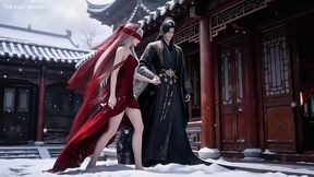 the beautiful woman with white hair and red eye mask might be the ideal beauty you have imagined in your heart, episode two ai-generated