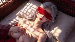 the beautiful woman with white hair and red eye mask might be the ideal beauty you have imagined in your heart, episode two ai-generated