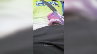 Jizzing while driving with some MX gear on