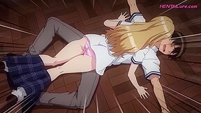 Classmate Dominates Adam on the Wooden Floor and Turns a Sudden Fall Into Rough College Sex