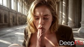 a cute french girl showed me her deep-throat skills. she sucked my cock and took my head into her mouth so gently that i couldn t hold back my orgasm[ai]