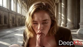 a cute french girl showed me her deep-throat skills. she sucked my cock and took my head into her mouth so gently that i couldn t hold back my orgasm[ai]