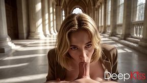 a cute french girl showed me her deep-throat skills. she sucked my cock and took my head into her mouth so gently that i couldn t hold back my orgasm[ai]