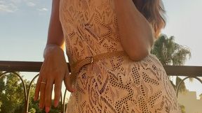 Sunset Balcony Smoking Tease – Slow Drag, Natural Light