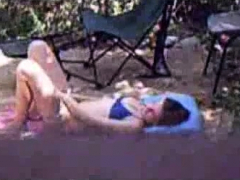 Hot teen caught fingering outdoor by a peeper