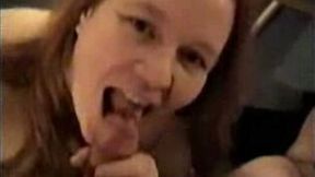 Fluffy busty hooker blows my huge junk with all the passion she has