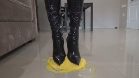stuck in yellow mud in my boots