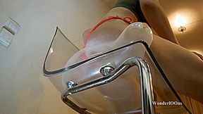 Angie sit pop on the transparent chair Full HD