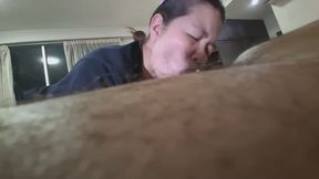 Step Daughter enjoys take Step Dad's love stick in mouth till cum