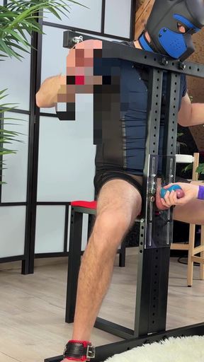 Mistress Milks Her Slave Boyfriend 3x in Milking Chair