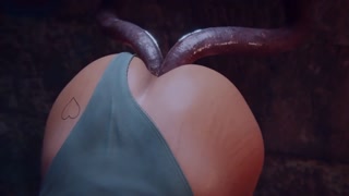 Monster fucks her in every diry