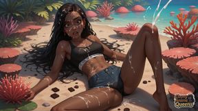 Sultry Ebony Likes Gullet Orgy on a Tropical Paradise While Her Paramour Gives Her Amazing XXX, Soddening Her in