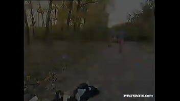 Mercedes Fucks and Sucks Two Guys in Uniform While Outdoors