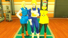 Vegeta Pleasures Bulma and Android 18 in Steamy Dragon Ball Action