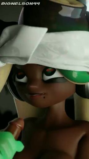 Splatoon Marina gets Her Tits Covered in Cum