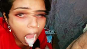 Cumshot in Mouth Indian Bhabhi Best Blowjob Face Fucking Compilation Video, so Beautifull Indian Horny Bhabhi