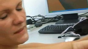 Caro, my perfect lesbian girl for toying in the office, part 2