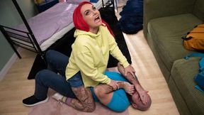 Slutty redhead girlfriend Roxi Keogh penetrated in the doggy style pose