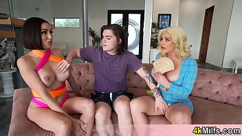 Stepmom teaches curious daughter the game of cock