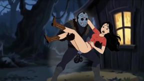 Student Girl Enjoys Sex in an Camp. Cartoon Horror Parody