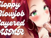 Layered Erotic ASMR Blowjob, Deepthroat and Dirty Talk by a Submissive Slut