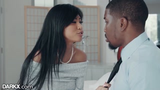 DarkX - Asian Stepdaughter Ember Snow Fucks Stepdads BBC