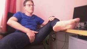 Horny webcam session in the office